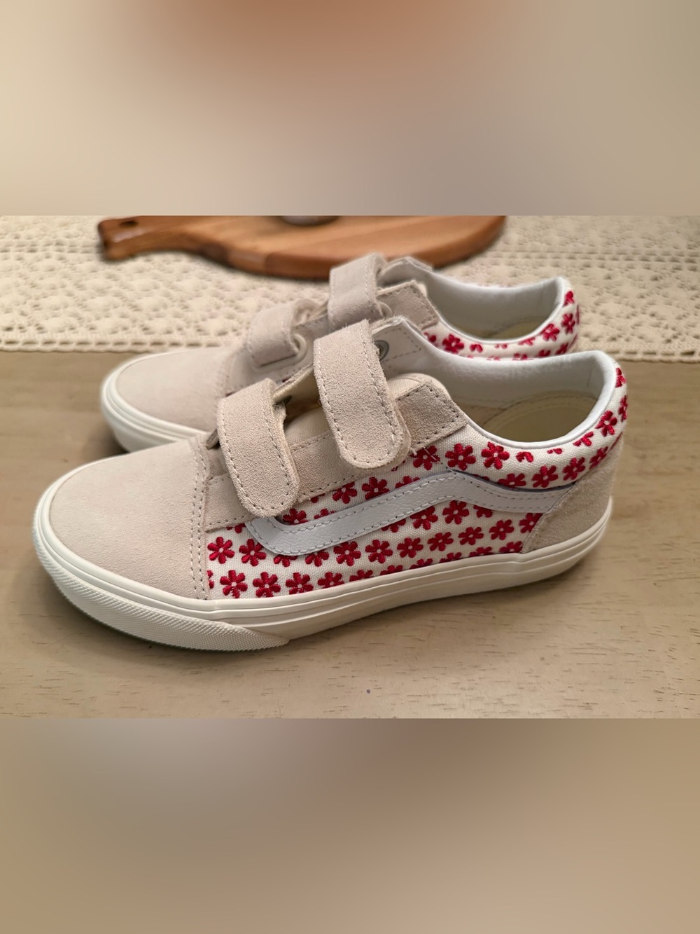 Girls Vans Floral Print Sneakers - New Without Box